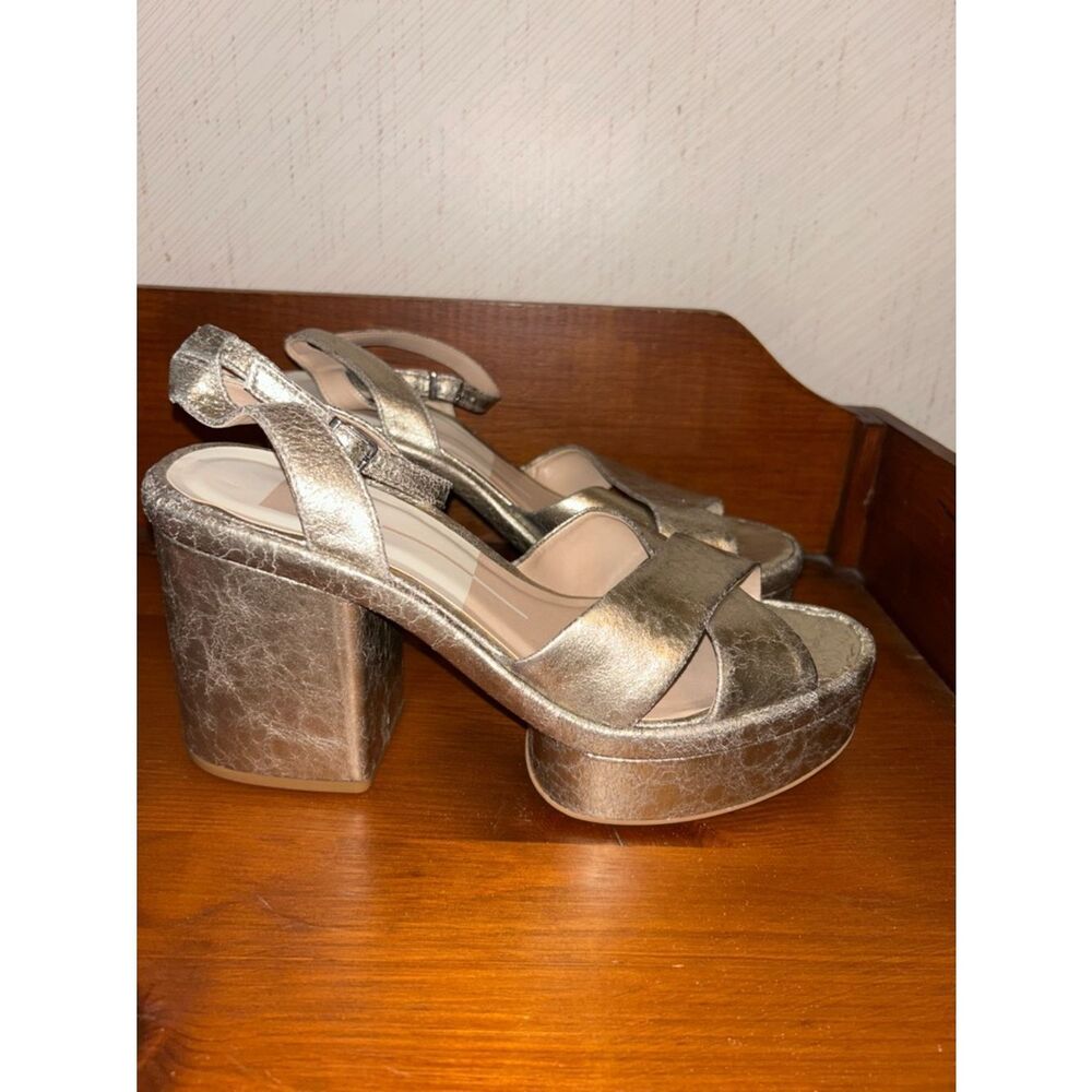 Dolce Vita Laisha Ankle Buckle Chunky Platform Block Heel Shoes - Picture 3 of 12